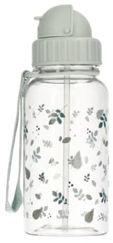 Tutete Gourde Enfant avec Paille Douce Rétractable | Bouteille d'Eau Tritan 500ml Sans BPA, Lavable au Lave-Vaisselle, Poignée de Transport et Bouchon Anti-Fuite Facile à Ouvrir | Leaves Sage