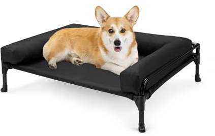 Veehoo Cama Elevada Refrescante para Perro Verano con Almohadón, Mediano