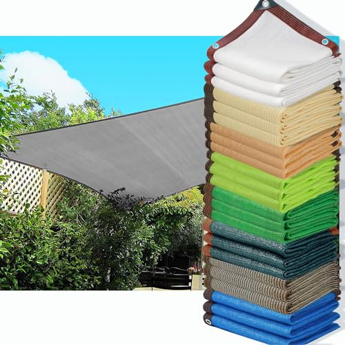 HQQMNY Sonnenschutz Netz Sonnensegel mit Ösen 90% Shading Rate Schattiernetz UV-Beständiges Schattierungsnetz Gartenschirm Sichtschutz für Garten Pflanzen Gewächshaus (Grau,2x2m)