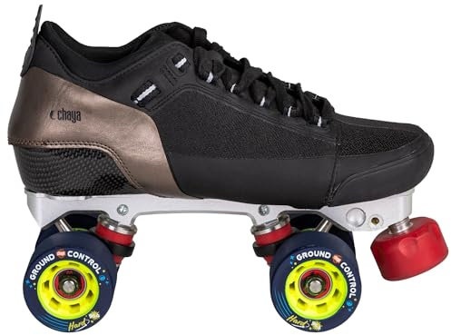 Chaya Patins à roulettes Eclipse - Pour homme et femme - Look rétro - Pour rollers disco - Noir et bronze