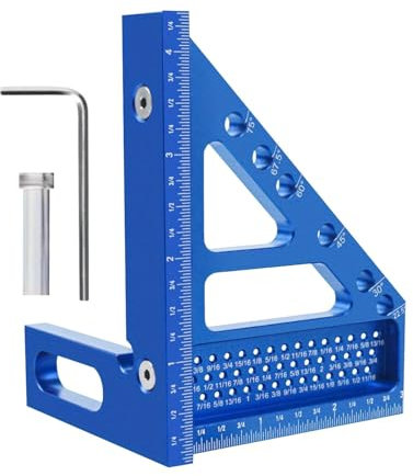 Escuadra De Carpintero, Escuadra De Tope Transportador, Escuadra De Tope De Ángulo De 45/90 Grados De Metal, Escuadra De Aluminio Para Marcar Y Dibujar Con Precisión, Escuadra De Carpintero