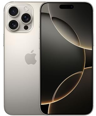Apple iPhone 16 Pro Max 512 GB: 5G Handy mit Kamerasteuerung, 4K 120 Dolby Vision und einem großen Sprung bei der Batterielaufzeit. Funktioniert mit AirPods, Titan Natur