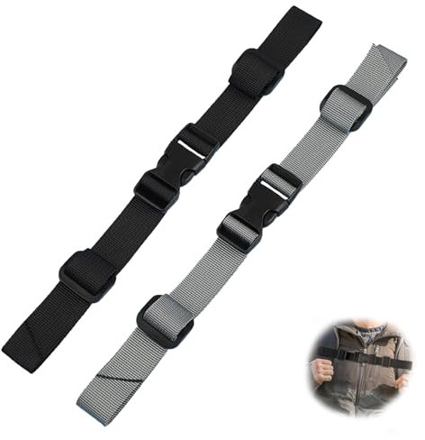 2 Pcs Backpack Chest Straps, Backpack Adjustable Chest Strap for School Bags Sternum Straps For Backpacks Straps, Non-Slip Quick Release Backpack Sternum Strap for Outside Travel (Black, Gray)