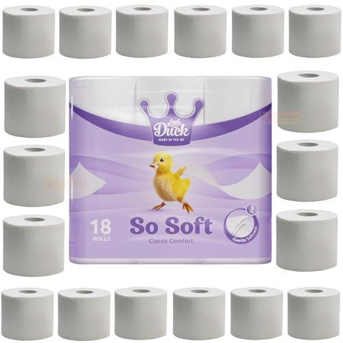 Little Duck So Soft 3Ply Toilet Tissues Rolls (Soft White Tissue) Soft On Your Skin (18 Rolls)