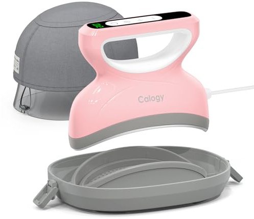 Calogy Cap Heat Press Machine, 210℃ Max Temp Hat Transfer with Countdown Timer, Auto Shut-Off Fast & Even Heating Curved Plate for Caps, Beanies, Snapbacks, Bibs, Trucker Hats(Pink)