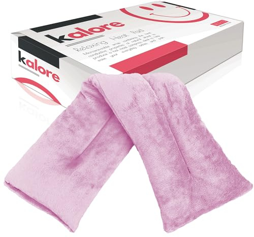 KALORE Wheat Bags Microwavable for Neck & Shoulder Pain Relief – Unscented Heat Wrap – Handmade in UK with UK-Grown Filling – Plush – Deep Comfort for Tension & Aches, Pink
