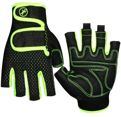 CLSSLVVBN Gants de Ski Nautique pour Une Sensation Sportive Confortable sur l'eau Gants de Kayak Sports Voile Kayak 3/4 Doigts pour Polyester, L