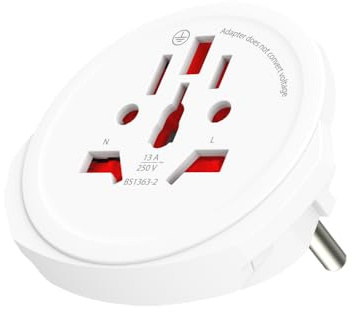 SKROSS World to Europe Country Travel Adapter, Universal Plug Adapter for European Sockets, Swiss-Engineered Power Adapter (White), Kid Safe, Shock Protection (New Version)
