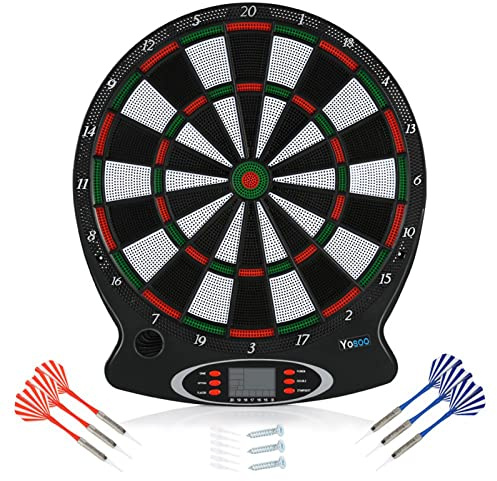 Yechiry Bersaglio Elettronico, Gioco di Freccette Sospeso, Gioco di Freccette con Display LCD con 6 Freccette in Plastica per Sport Indoor e Intrattenimento Familiare per Diversi