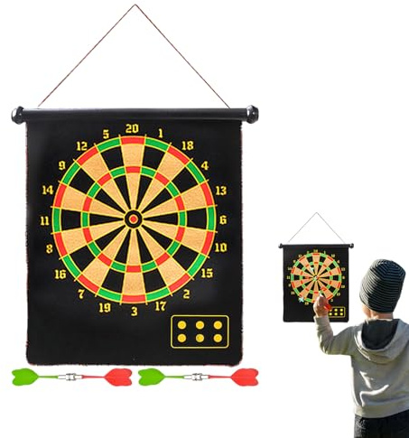 Dart Board for Kids, Magnetic Dart Board | Play party Game Indoor Outdoor | Dartboard magnetico a due lati, gioco esterno interno, divertimento per la famiglia e feste con gli amici
