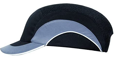 JSP HardcapA1+ Premium Baseball Style EN 812 Bump Cap with 5cm Short Peak Black/Grey (ABS000-005-000)