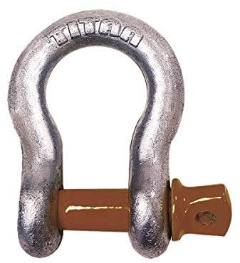 Titan 10319055 Grillete de Anclaje Tipo Arco de 5/8 Pulgadas galvanizado con Pasador de Tornillo, 37316 toneladas WLL