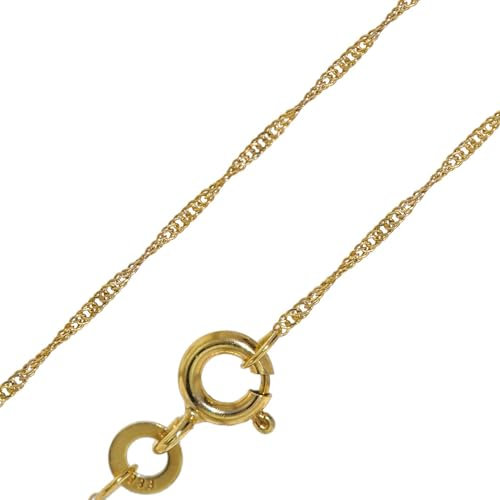 trendor Feine Singapur-Kette 333 Gold (8 Karat) 1,0 mm breit elegante goldene Halskette, wunderschöne Geschenkidee, Kette aus Echtgold 72450-45 45 cm