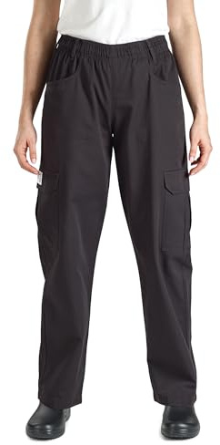 Mercer Culinary M61100BKM Genesis Women's Chef Cargo Pant, Medium, Black