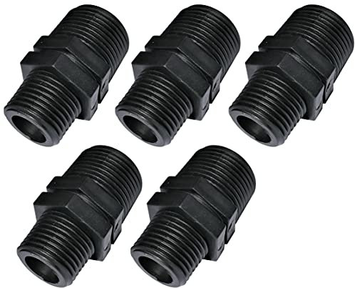 AERZETIX - C51974 - Lot de 5 Réductions à Visser mâle/mâle - Filetage 3/4 x1/2 - en Plastique - mamelons réduits à raccord fileté - PN 10 Bars