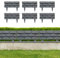2.64m Rasenkante Kunstoff Beeteinfassung Beetumrandungen Gartenumrandung Steinoptik Mähkante Blumenbeet Umrandung 6 Stücke, 1 Element (l X H): 44x32cm, Gartenpalisade, Steinoptik,Grau