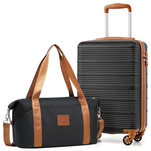 COOLIFE Cabin Suitcase 55x35x20cm for Ryanair, Cabin Bag 40x25x20cm 20L | Hand Luggage Suitcase for Short Travel, Lightweight ABC+PC, TSA Lock, YKK Zipper, Telescopic Handle, 4x360° Spinner Wheels
