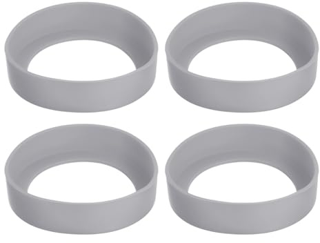 QUARKZMAN 4 Fundas de Silicona para Botellas de Agua, Protectora de Base Antideslizante para Botellas de Agua y Tazas, Gris (75mm)