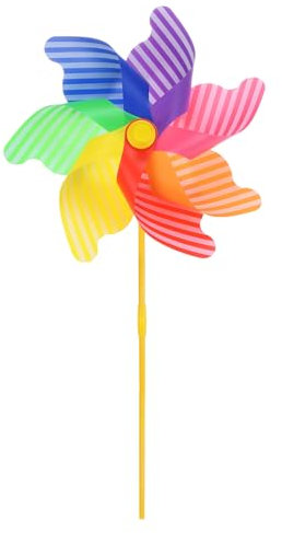 M METERXITY 1 Ensemble Moulin à Vent - 30,5 Pouce Moulinets pour Cour et Jardin, S'Appliquent à la Décoration de Jardin/Décorations de Cour Extérieure (Moulin à Vent à Rayures Colorées)