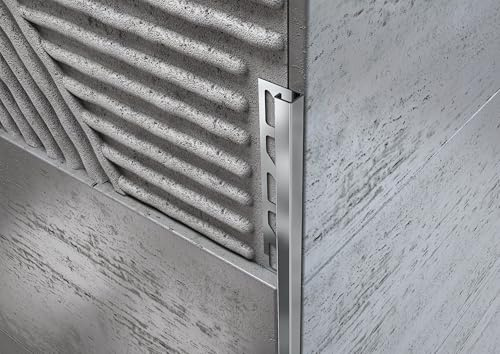 Minuta Profili Profilo Angolare Acciaio Inox Per Ogni Ambiente Profilo Per Pavimenti Resistente Profili In Acciaio Per Piastrelle Angolo Quadro Barra 2,5 M Facile Installazione (OPACO 10X1MM)