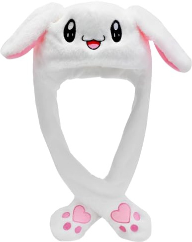 Bojueshaw Cappello con orecchie da coniglio, cappello da salto con orecchie di animali, cappello carino con patta a forma di animale, cappello a forma di coniglio per ragazze, travestimento per