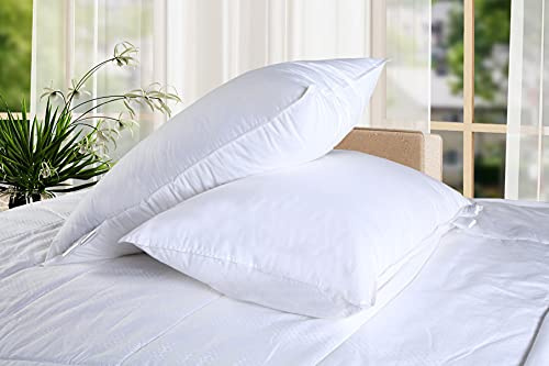 Duck or Goose Down Feather Duvet Quilt Luxury Comforter Deluxe, Super Soft, 3D Baffle Boxes design, Anti Allergy, Double Stiched piping, Best Hotel Quality (2pk of pillow, Duck Down Feather)