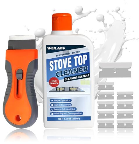 WEILAOK Hob Cleaner Glass Ceramic, Glass Hob Cleaner, Induction Hobs Cleaners, Ceramic Hobs Cleaners, Stove Cleane r for Range Hoods/Kitchenware