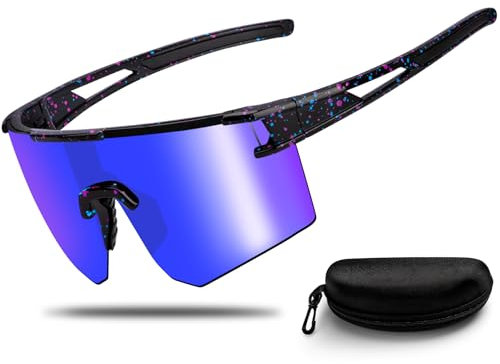 Schnelle Brille, Fahrradbrille Sonnenbrille Herren Damen, Sportbrille für Rennrad Radfahren, UV400 Schutz Laufbrille Radbrille MTB Rave Brille für Eine Vielzahl von Outdoor Aktivitäten