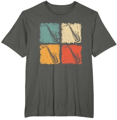 Saxofón Vintage Saxofonista Jugador Jazz Música Amante Camiseta
