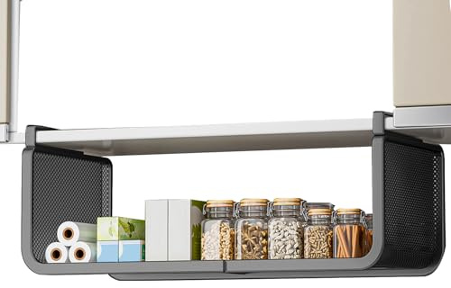 Cesta de estante inferior - Organizador extensible bajo | Cesta de almacenamiento colgante para cocina, armario, cuarto de baño | Estante de almacenamiento multifuncional para colgar para el hogar