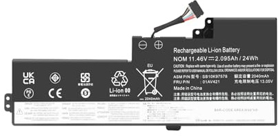 Matesk 01AV420 01AV421 Batteria per Lenovo ThinkPad T480 T470 A475 A485 TP25 Series Notebook 01AV419 01AV489 SB10K97576 SB10K97577 SB10K97578 11.4V 24Wh