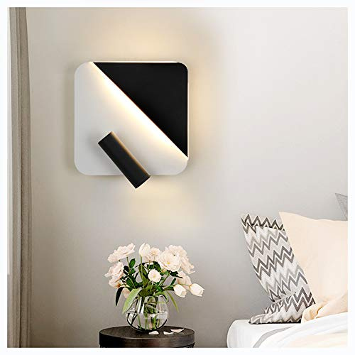WQHPLMD Ljuslampor Vägglampa Creative 8W LED 360 grader Roterbar Justerbar väggspotlight Varm vit 3000K aluminium väggspot med för trappor Vardagsrum Läslampor,A