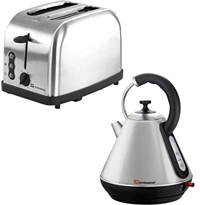SQPRO Breakfast Set With Matching 1.8L Cordless Kettle & 2 Slice Toaster with 6 Browning Control Settings Set
