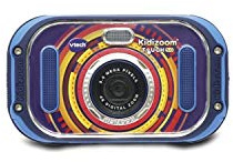 VTech - KidiZoom Touch 5.0 Bleu, Appareil Photo Numérique Enfant 10 en 1, Photo, Selfie, Vidéo, Écran Tactile Couleur, Casque Audio, Cadeau Enfant et Ado de 4 Ans à 13 Ans - Contenu en Français