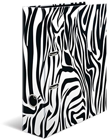 HERMA Lever Arch File Animal Print with Zebra Motif, A4, 70 mm Spine, with Inner Print, 1 Folder