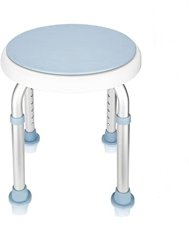 Jopassy Sgabello da doccia, sedia da doccia, girevole a 360°, regolabile in altezza, antiscivolo, supporto per doccia, portata fino a 136 kg