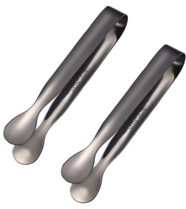 Gegaoicom Eiszange Zuckerzange Mini Servierzange Edelstahl Vorspeisenzange (Schwarz)