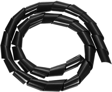 QUARKZMAN Spiralkabelrock, 3 fot – 1 3/16-tums spiralkabel kabelfodralskydd för PC TV dator elektriska kabelslangar Organisera, svart