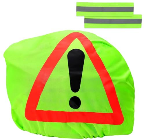 KASURE Grün Warndreieck Pannendreieck Motorradhelm Helmbeutel Für Unfallsicherung Warnsignal 43cm*46cm Und Unfallstelle Gefahrenstellen Kennzeichnung 1* Grüne Handschlaufe Im Lieferumfang Enthalten