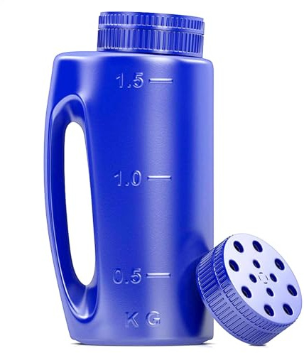 Spargisale manuale – Seminatrice manuale regolabile da 2,40 l, spargisale portatile da 1,5 kg, spargitore manuale per semi da , spargitore portatile multiuso per tutte le stagioni per il