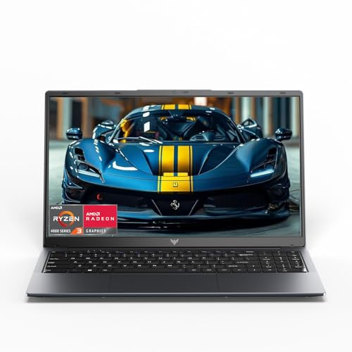 Tivique 2026 15.6 Inch Laptop with Ryzen 4300U Processor up to 3.7GHz (Beat N100/N150) 16GB RAM DDR4 + 512GB M.2 SSD with 11 Pro Installed, FHD, HDMI, BT5.2, USB3.2, Type-C, 54.7Wh Battery, WiFi 5