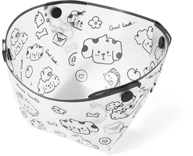 XUXHOU Collapsible Bowl Set, Food Grade PP Portable Dishware with Cartoon Pattern for Travel Camping Picnics, 1000ML Lightweight Compact Design (4PCS)