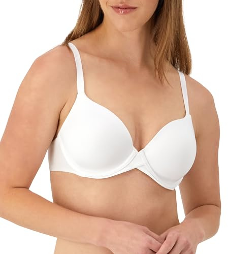 Maidenform womens One Fab Fit Modern Demi Lightly Padded Convertible Underwire T-shirt Dm7543 bras, White, 36C US