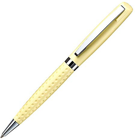 stempel-fabrik – Stempel-Kugelschreiber Heri Classic G Light 6471 Custom mit Wunschtext personalisieren – 2in1 Kugelschreiber mit selbstfärbendem Taschenstempel (33x8 mm | 3 Zeilen | Gelb)