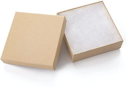 GEFTOL Jewelry Gift Boxes 96 Pack 3.5x3.5x1 Inch Cardboard Jewelry Boxes,Small Gift Boxes for Jewelry Earrings Necklaces Handmade Bangles Bracelets(Brown)