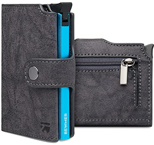 BEWMER 2 Cartera para Hombre y Mujer | Tarjetero con Monedero | Billetera Minimalista Porta Tarjetas de Crédito (Protección RFID), Billetes y Monedas
