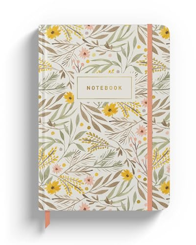 Rileys & Co Notebook Journal for Writing 8 x 6 Inches, Hardcover Daily Journaling Diary - 240 Lined Pages - Compact Journal for Women, Men, Kids, Work and Travel (Floral)