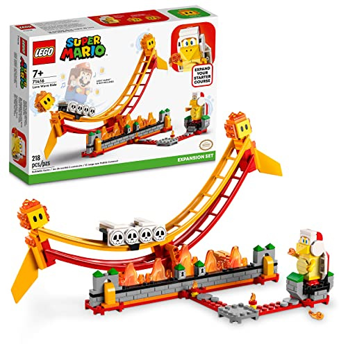 LEGO Super Mario Lava Wave Ride Expansion Set 71416, with Fire Bro and 2 Lava Bubbles Figures, Collectible Toy to Combine with a Starter Course Game