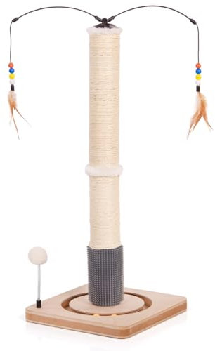 CanadianCat Company | Kratzstamm für Katzen - Lilly - interaktives Katzenspielzeug selbstbeschäftigung | mit 78cm-hoher Kratzsäule | ca. 33 x 33 x 80 cm