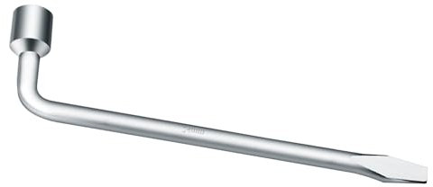 ANBOO Auto-Radschlüssel, gebogen, 17 mm, passend für alle Standard-Fahrzeuge, Typ L, Karbonstahl, verchromt